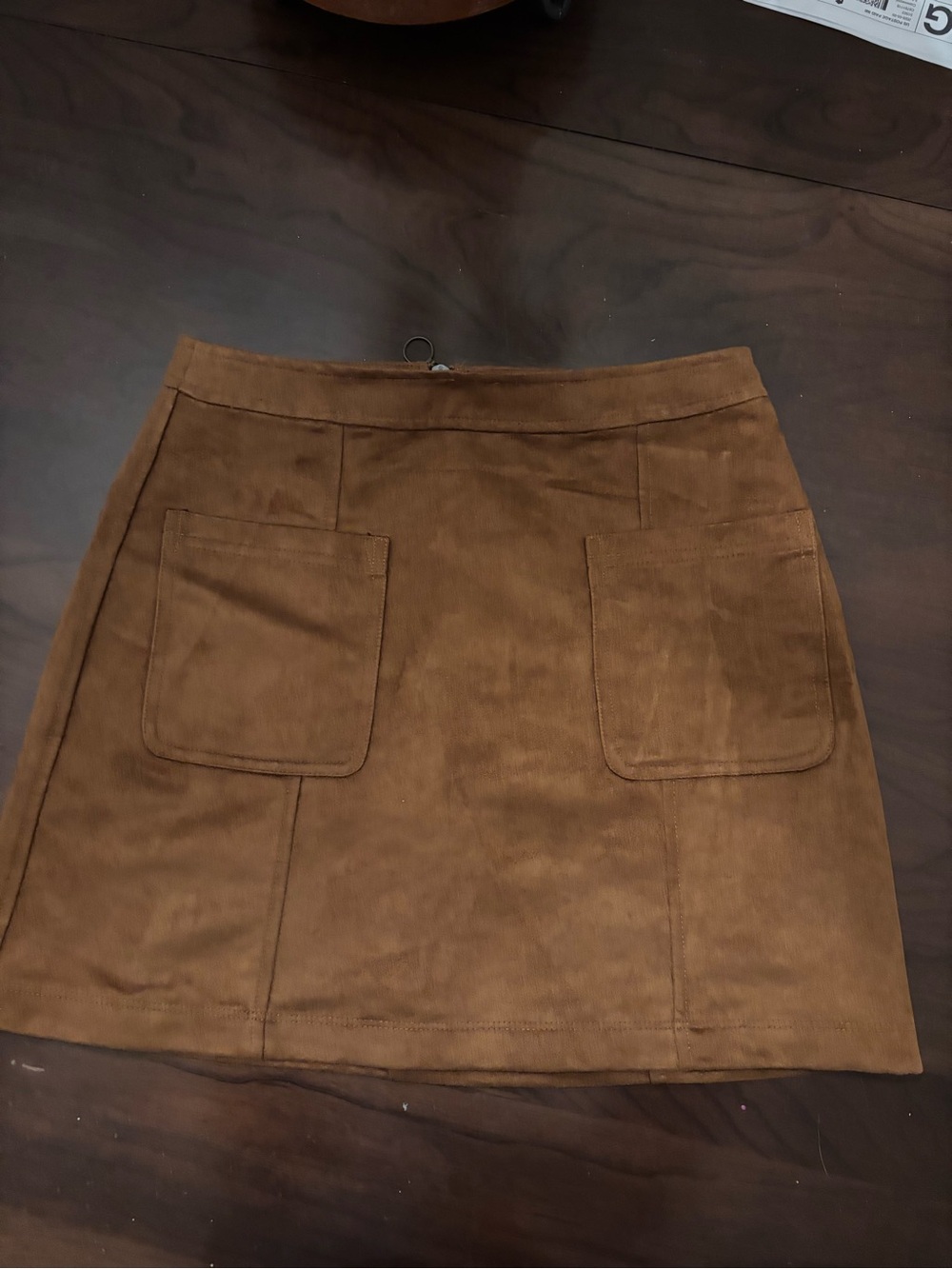 Old Navy Brown Suede-Look Mini Skirt